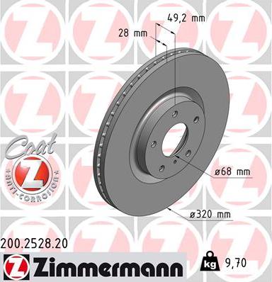 Zimmermann 200.2528.20 - Гальмівний диск avtolavka.club