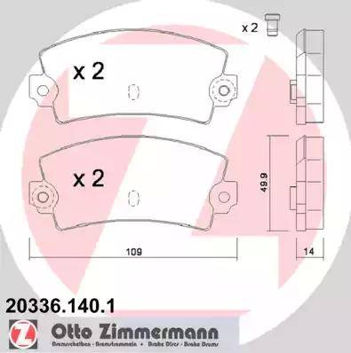 Zimmermann 20336.140.1 - Гальмівні колодки, дискові гальма avtolavka.club