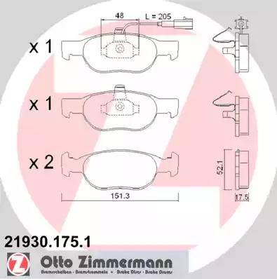 Zimmermann 21930.175.1 - Гальмівні колодки, дискові гальма avtolavka.club