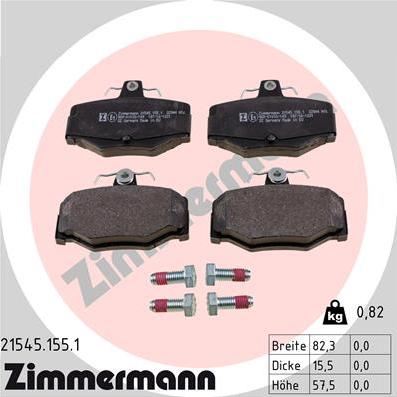 Zimmermann 21545.155.1 - Гальмівні колодки, дискові гальма avtolavka.club