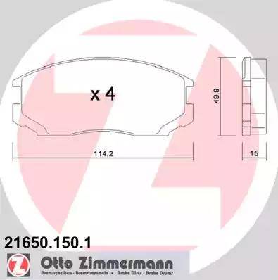 Zimmermann 21650.150.1 - Гальмівні колодки, дискові гальма avtolavka.club