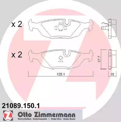 Zimmermann 21089.150.1 - Гальмівні колодки, дискові гальма avtolavka.club