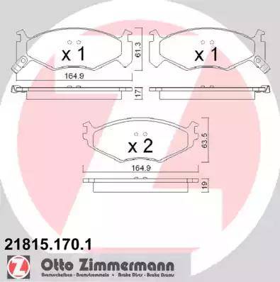 Zimmermann 21815.170.1 - Гальмівні колодки, дискові гальма avtolavka.club