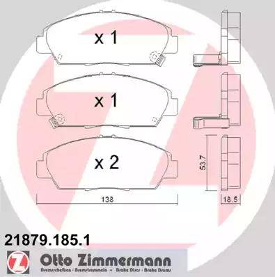 Zimmermann 21879.185.1 - Гальмівні колодки, дискові гальма avtolavka.club