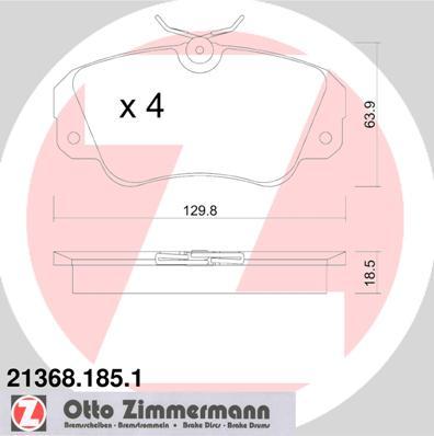 Zimmermann 21368.185.1 - Гальмівні колодки, дискові гальма avtolavka.club