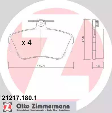 Zimmermann 21217.180.1 - Гальмівні колодки, дискові гальма avtolavka.club