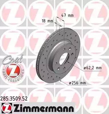 Zimmermann 285.3509.52 - Гальмівний диск avtolavka.club