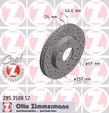 Zimmermann 285.3508.52 - Гальмівний диск avtolavka.club