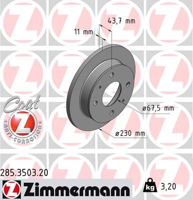 Zimmermann 285.3503.20 - Гальмівний диск avtolavka.club