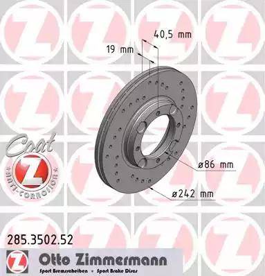 Zimmermann 285.3502.52 - Гальмівний диск avtolavka.club