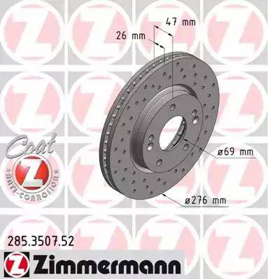 Zimmermann 285.3507.52 - Гальмівний диск avtolavka.club