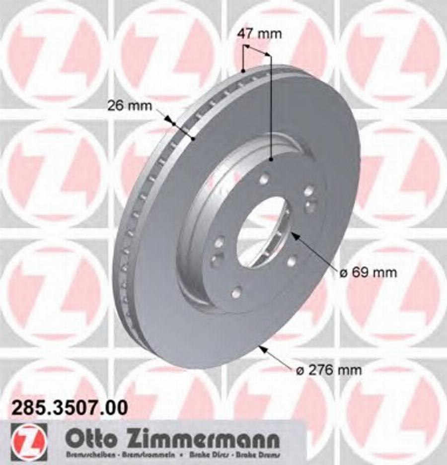 Zimmermann 285.3507.00 - Гальмівний диск avtolavka.club