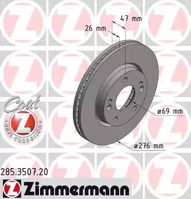 Zimmermann 285.3507.20 - Гальмівний диск avtolavka.club