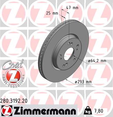 Zimmermann 280.3192.20 - Гальмівний диск avtolavka.club