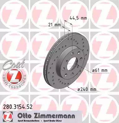 Zimmermann 280.3154.52 - Гальмівний диск avtolavka.club