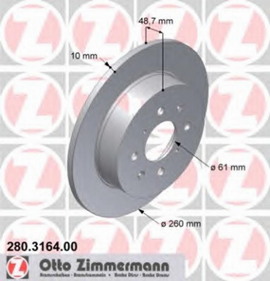 Zimmermann 280 3164 00 - Гальмівний диск avtolavka.club