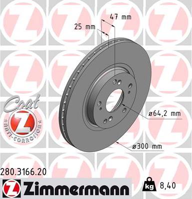 Zimmermann 280.3166.20 - Гальмівний диск avtolavka.club