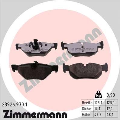 Zimmermann 23926.970.1 - Гальмівні колодки, дискові гальма avtolavka.club