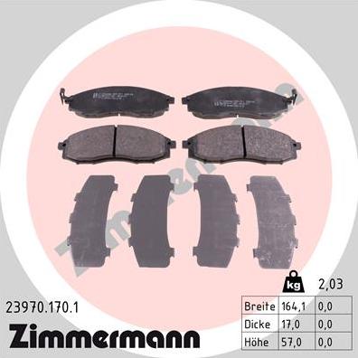 Zimmermann 23970.170.1 - Гальмівні колодки, дискові гальма avtolavka.club