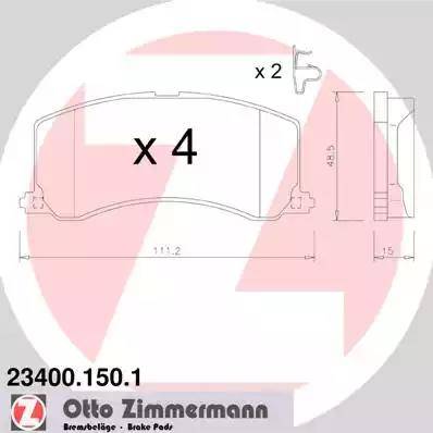 Zimmermann 23400.150.1 - Гальмівні колодки, дискові гальма avtolavka.club