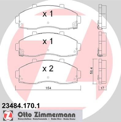 Zimmermann 23484.170.1 - Гальмівні колодки, дискові гальма avtolavka.club