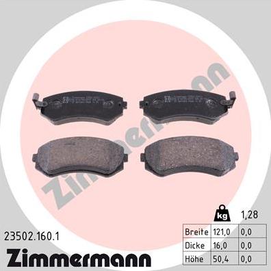 Zimmermann 23502.160.1 - Гальмівні колодки, дискові гальма avtolavka.club