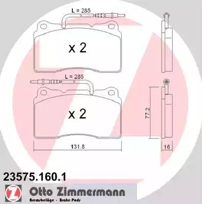 Zimmermann 23575.160.1 - Гальмівні колодки, дискові гальма avtolavka.club