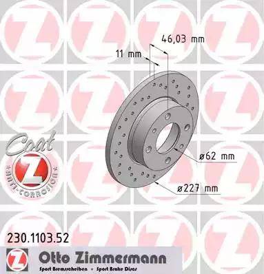 Zimmermann 230.1103.52 - Гальмівний диск avtolavka.club