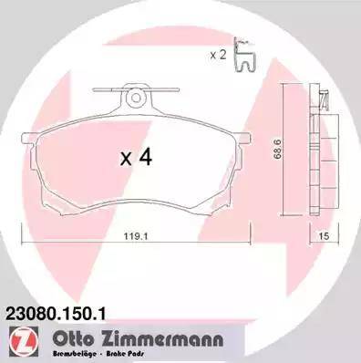 Zimmermann 23080.150.1 - Гальмівні колодки, дискові гальма avtolavka.club