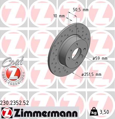 Zimmermann 230.2352.52 - Гальмівний диск avtolavka.club