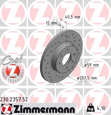 Zimmermann 230.2357.52 - Гальмівний диск avtolavka.club