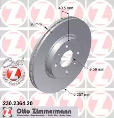 Zimmermann 230.2364.20 - Гальмівний диск avtolavka.club