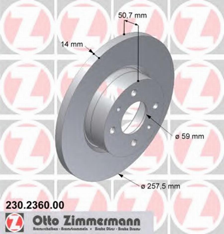 Zimmermann 230236000 - Гальмівний диск avtolavka.club