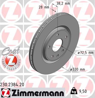 Zimmermann 230.2384.20 - Гальмівний диск avtolavka.club