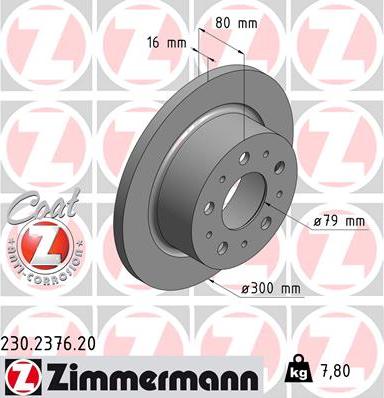 Zimmermann 230.2376.20 - Гальмівний диск avtolavka.club