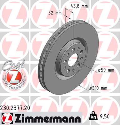 Zimmermann 230.2377.20 - Гальмівний диск avtolavka.club