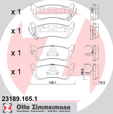 Zimmermann 23189.165.1 - Гальмівні колодки, дискові гальма avtolavka.club