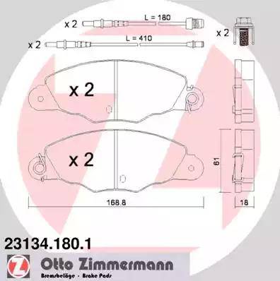 Zimmermann 23134.180.1 - Гальмівні колодки, дискові гальма avtolavka.club