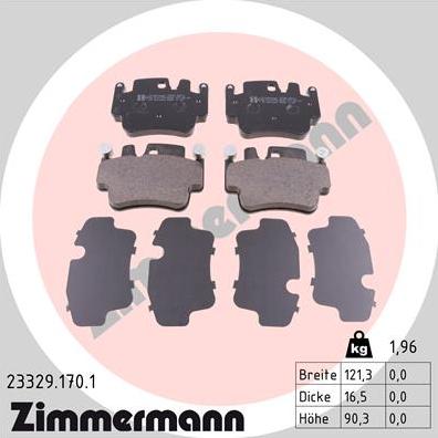 Zimmermann 23329.170.1 - Гальмівні колодки, дискові гальма avtolavka.club