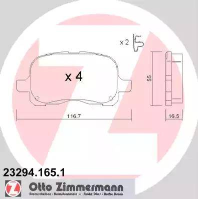 Zimmermann 23294.165.1 - Гальмівні колодки, дискові гальма avtolavka.club