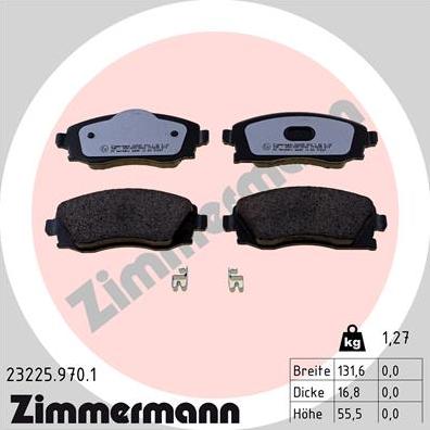 Zimmermann 23225.970.1 - Гальмівні колодки, дискові гальма avtolavka.club