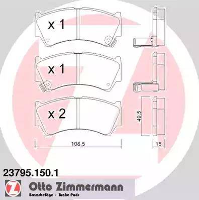Zimmermann 23795.150.1 - Гальмівні колодки, дискові гальма avtolavka.club