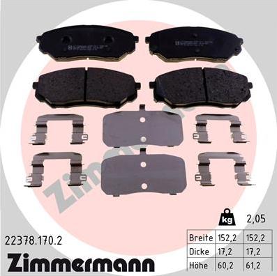 Zimmermann 22378.170.2 - Гальмівні колодки, дискові гальма avtolavka.club