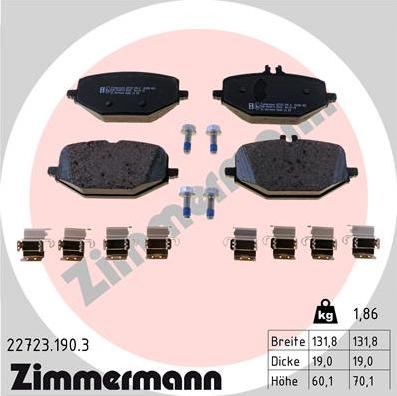 Zimmermann 22723.190.3 - Гальмівні колодки, дискові гальма avtolavka.club