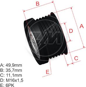 ZM ZM 96.000.43 - Ремінний шків, генератор avtolavka.club