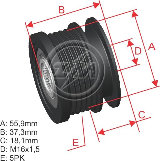 ZM ZM 96.000.52 - Ремінний шків, генератор avtolavka.club