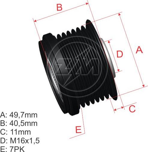 ZM ZM 96.001.01 - Ремінний шків, генератор avtolavka.club