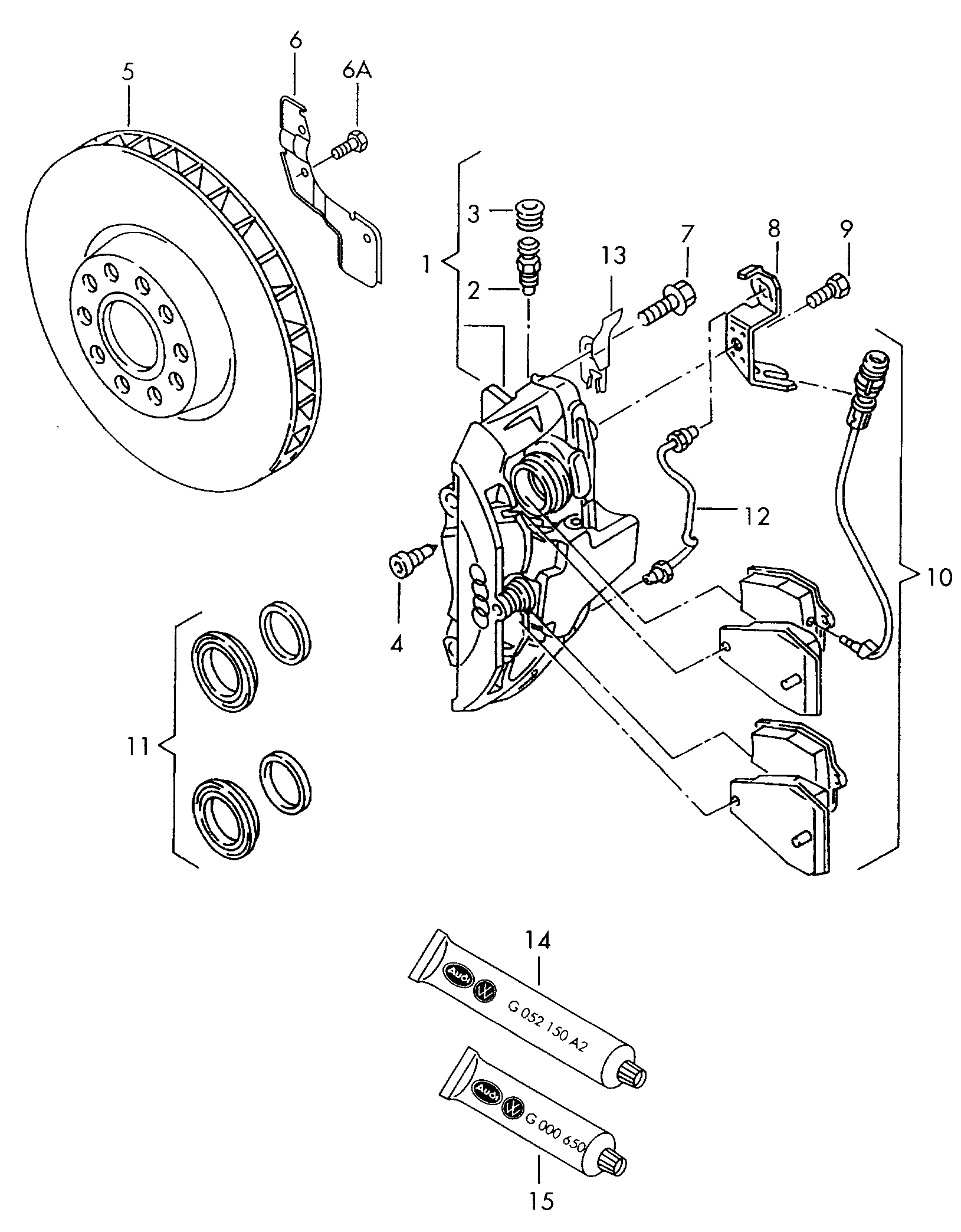 VW 4B0 698 151 C - Гальмівні колодки, дискові гальма avtolavka.club