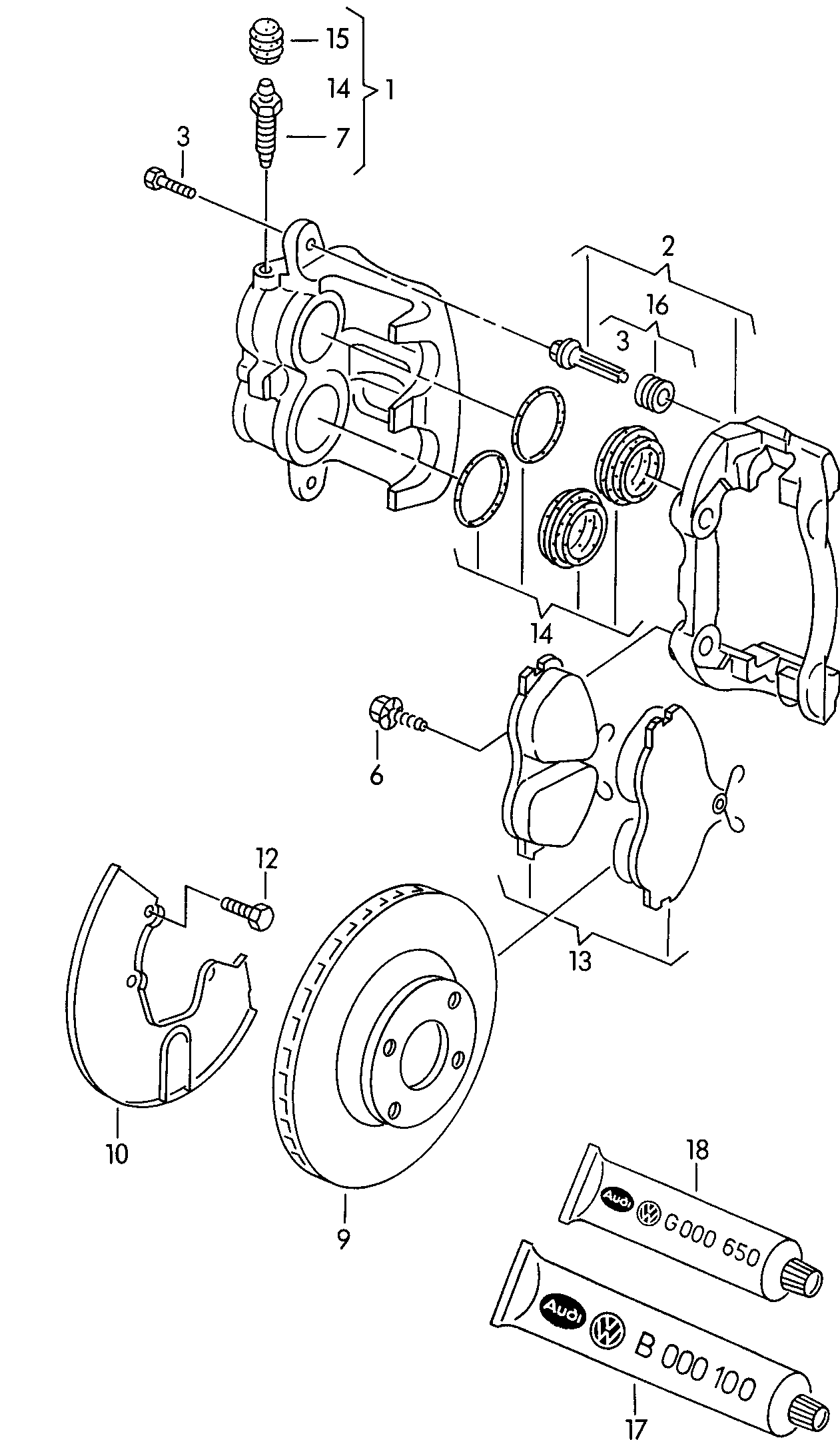 VAG 895 698 151 B - Гальмівні колодки, дискові гальма avtolavka.club