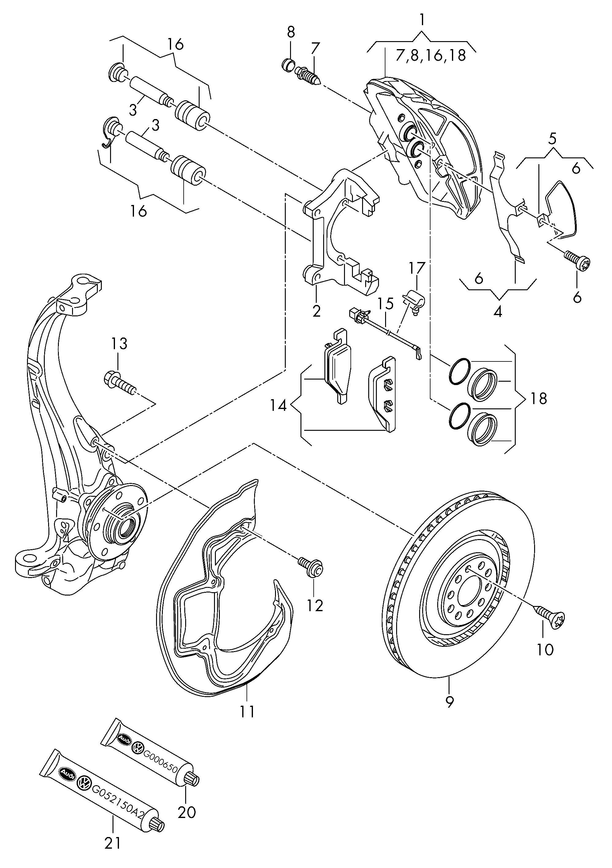 VAG 4H0 698 151 G - Гальмівні колодки, дискові гальма avtolavka.club